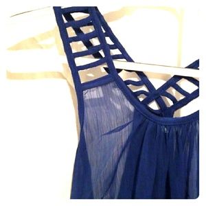 Sheer blue tank